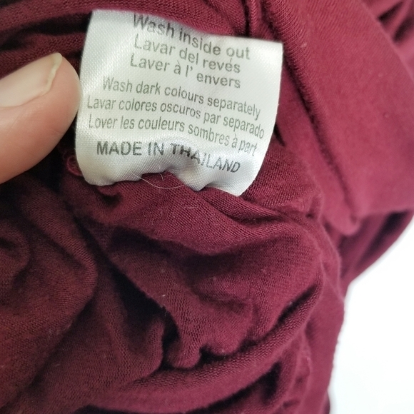 Dharma trading co Red Crossover Front ruched sides stitching broken on chest XS - Picture 11 of 14